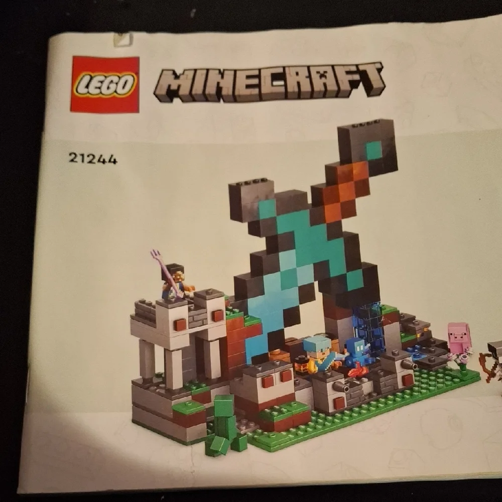 LEGO Minecraft Large Diamond Pickaxe Build - Teal, Black, Brown